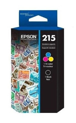 Cartucho de tinta Epson WF-100 en paquete, incluye tri-color y negro, compatible con impresoras Epson.