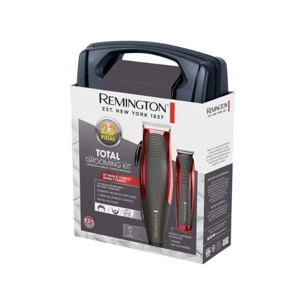 Kit Remington Cortadora Cabello 23 Piezas, HC1080-MB06-F - caja y cortadora Total Grooming Kit con 23 piezas y cuchillas de acero quirúrgico