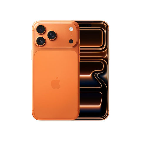 CELULAR IPHONE 17 PRO MAX NARANJA (512GB) con pantalla Super Retina XDR de 6.9 pulgadas y sistema de cámaras avanzadas.