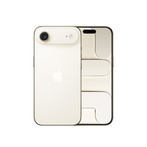 Vista frontal y posterior del iPhone Air 256GB Dorado Apple con acabado elegante y cámara avanzada.