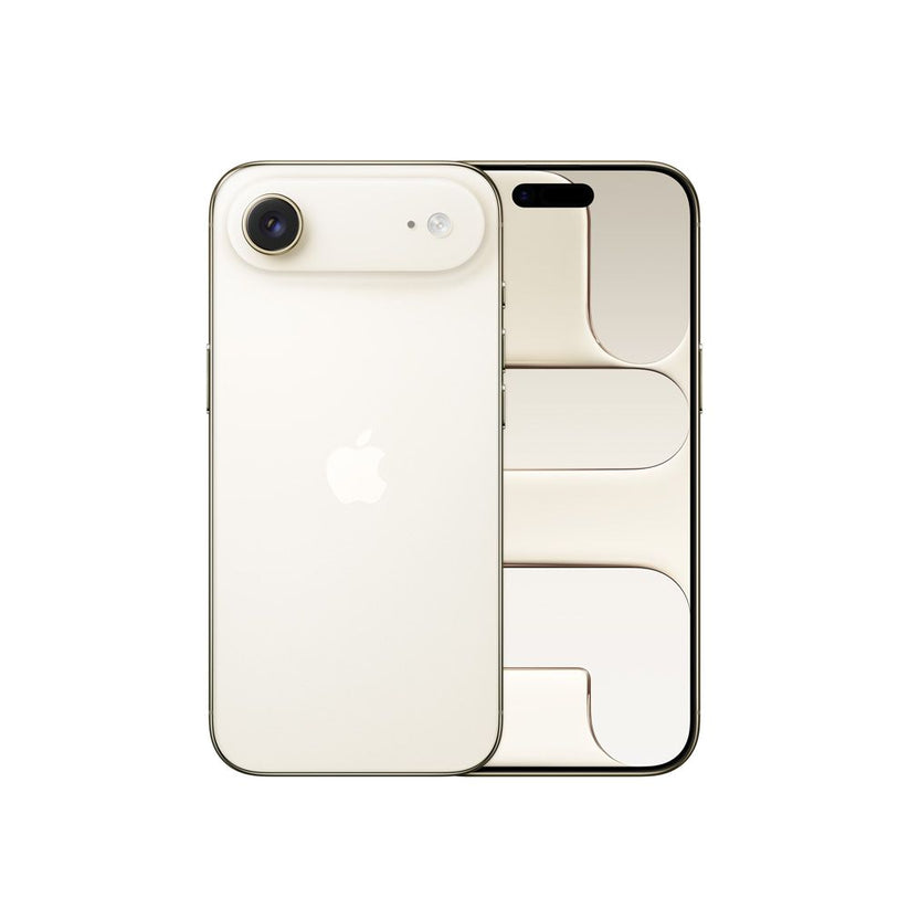 Vista frontal y posterior del iPhone Air 256GB Dorado Apple con acabado elegante y cámara avanzada.