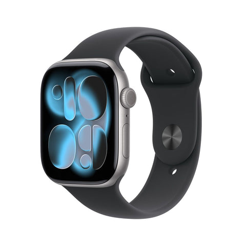 Apple Watch 11 46mm Gris con diseño de pantalla amplia, caja de aluminio y funciones avanzadas de salud y actividad física.