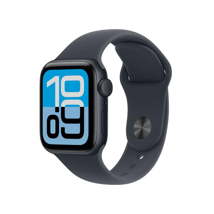 Apple Watch SE3 40mm Negro con caja de aluminio y pantalla Retina Always-On, presenta funciones de salud y entrenamiento.