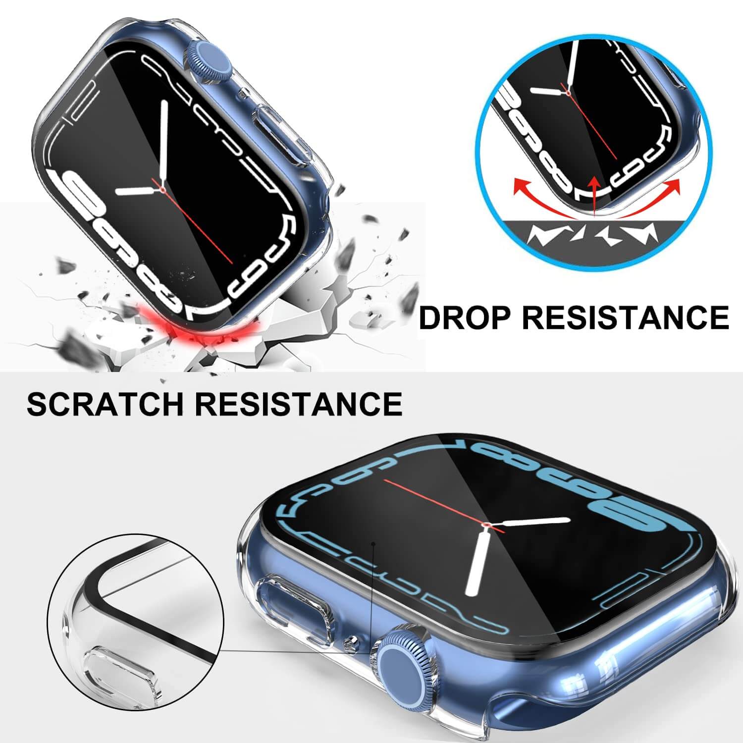 Protector De Pantalla Con Bumper Para Apple Watch Serie 3,4,5,6,7,8,9- Apple Watch S9-Ultra 49Mm Fajas Para Relojes Costa Rica
