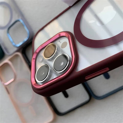 Estuche Transparente con magsafe lila para Iphone