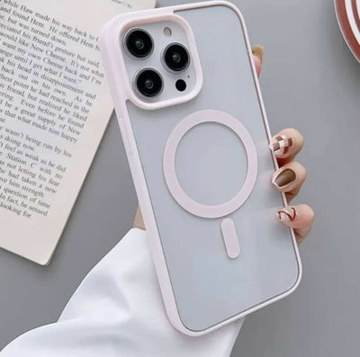 Estuche Transparente con magsafe palo rosa para Iphone