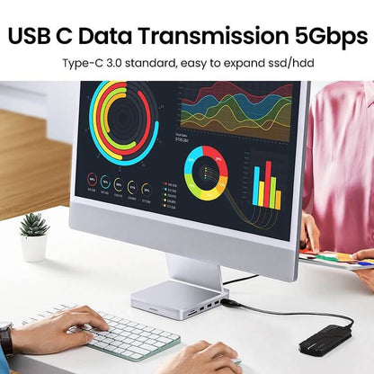 Ugreen-Hub Usb Tipo C A Usb 3,0, 5Gbps, Tarjeta Tf/Sd, 104 Mb/S, Para Imac, Macbook, Ipad Pro, Air, Pc, Accesorios Magnéticos 7 En 1