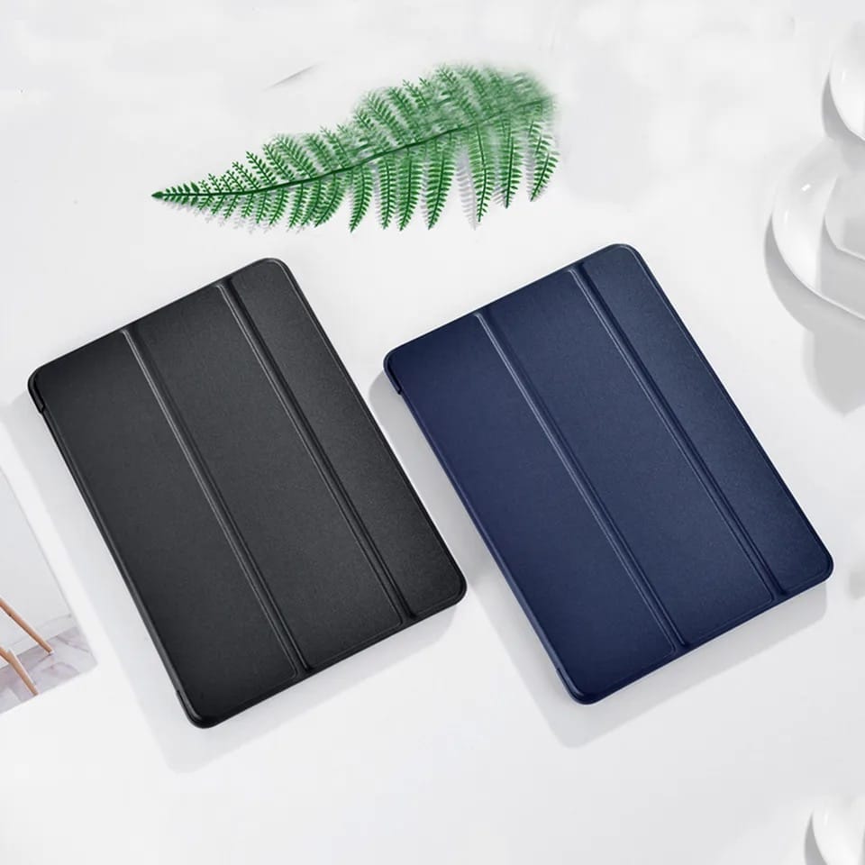 Funda Textura De Cuero Para Apple Ipad 6, 7,8,9, 10° Ultrafina, Inteligente, Con Tapa Color Negro Estuches Costa Rica