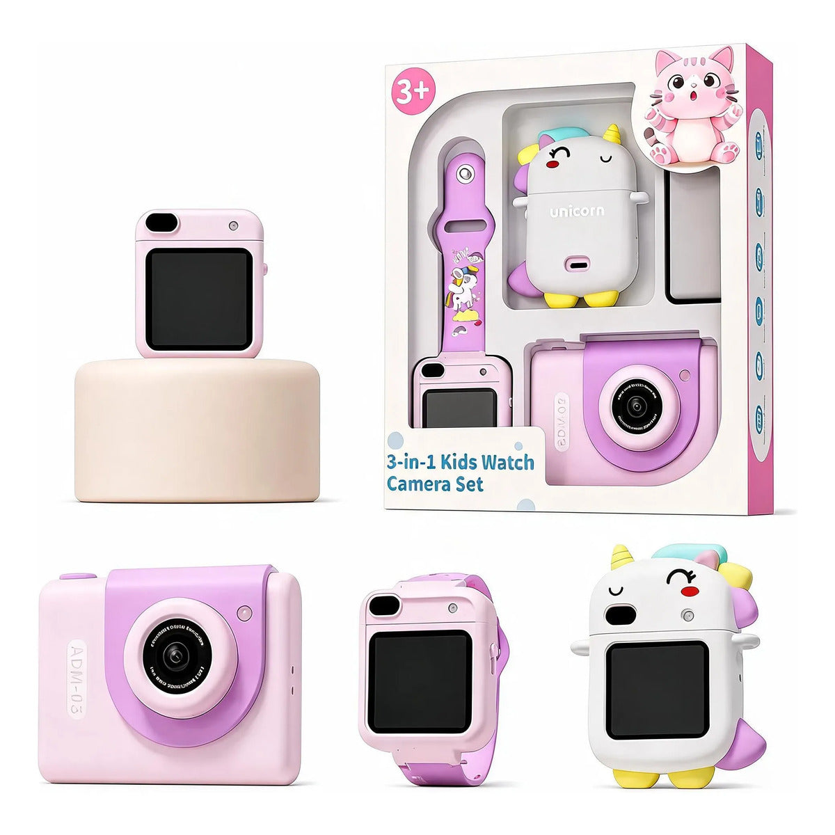 Set Reloj Inteligente Infantil 3 en 1 con Cámara Y9 48MP