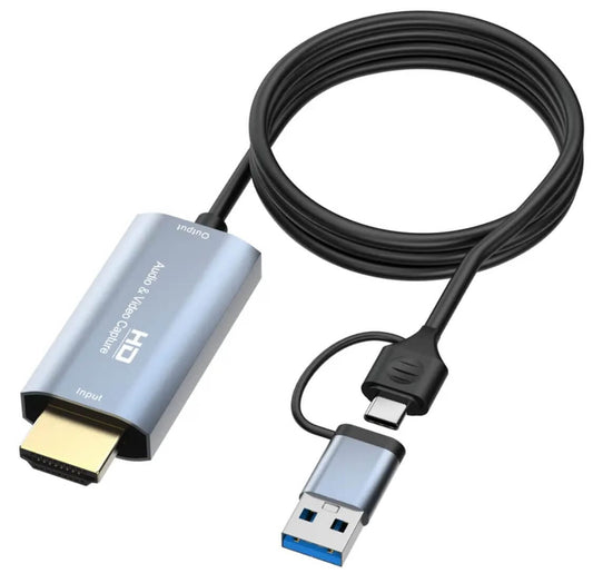 Hub De Vídeo 4K Compatible Con Hdmi Macho, Cable Grabador De Vídeo Usb/Tipo C Para Pc, Ordenador, Cámara, Juego De Transmisión En Vivohub De Captura De Vídeo 4K Hdmi, Cable Compatible Con Usb/Usb-C, Para Pc, Ordenador, Cámara, Grabación En Vivo, Reunión