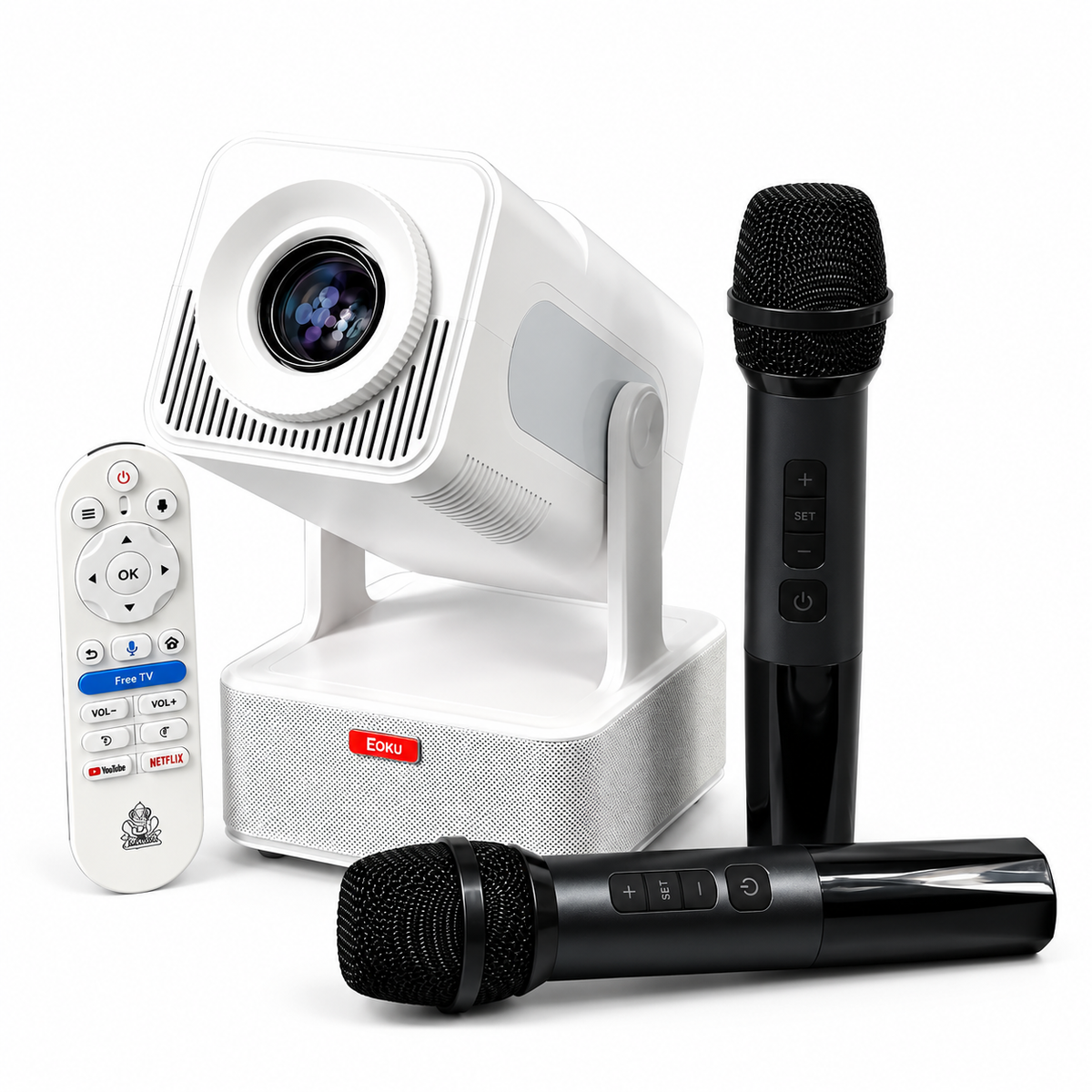 Proyector HCS350 KTV 3 en 1 Full HD 1080P con Karaoke y 2 Micrófonos