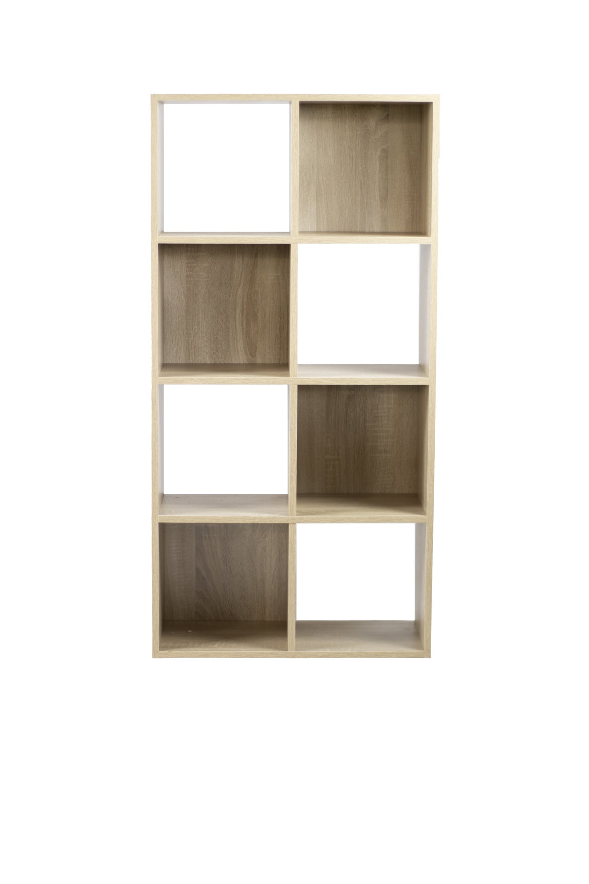 Kenneth Cole Librero Cubo Unit Color Roble W61.5 X H122.5 X D29.5 Cm-Kcwd2022052-O wooden 8-cube shelving unit, minimalist storage organizer