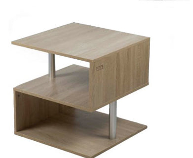 Kenneth Cole Mesa De Centro Color Roble W50 X H50 X D50 Cm-Kcwd2022054-O mesa de centro color roble con estantes y soporte metálico