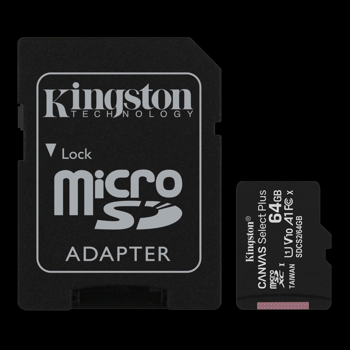 Kingston tarjeta de memoria micro SD canvas c/adaptador (clase 10) SDCS2/64GB