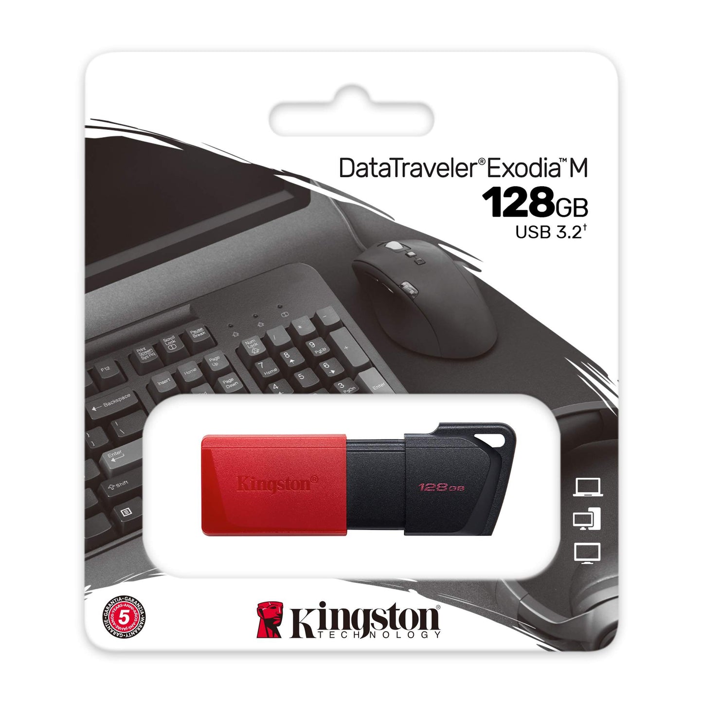 Kingston memoria exodia roja con negro 128GB usb 3.2 DTXM
