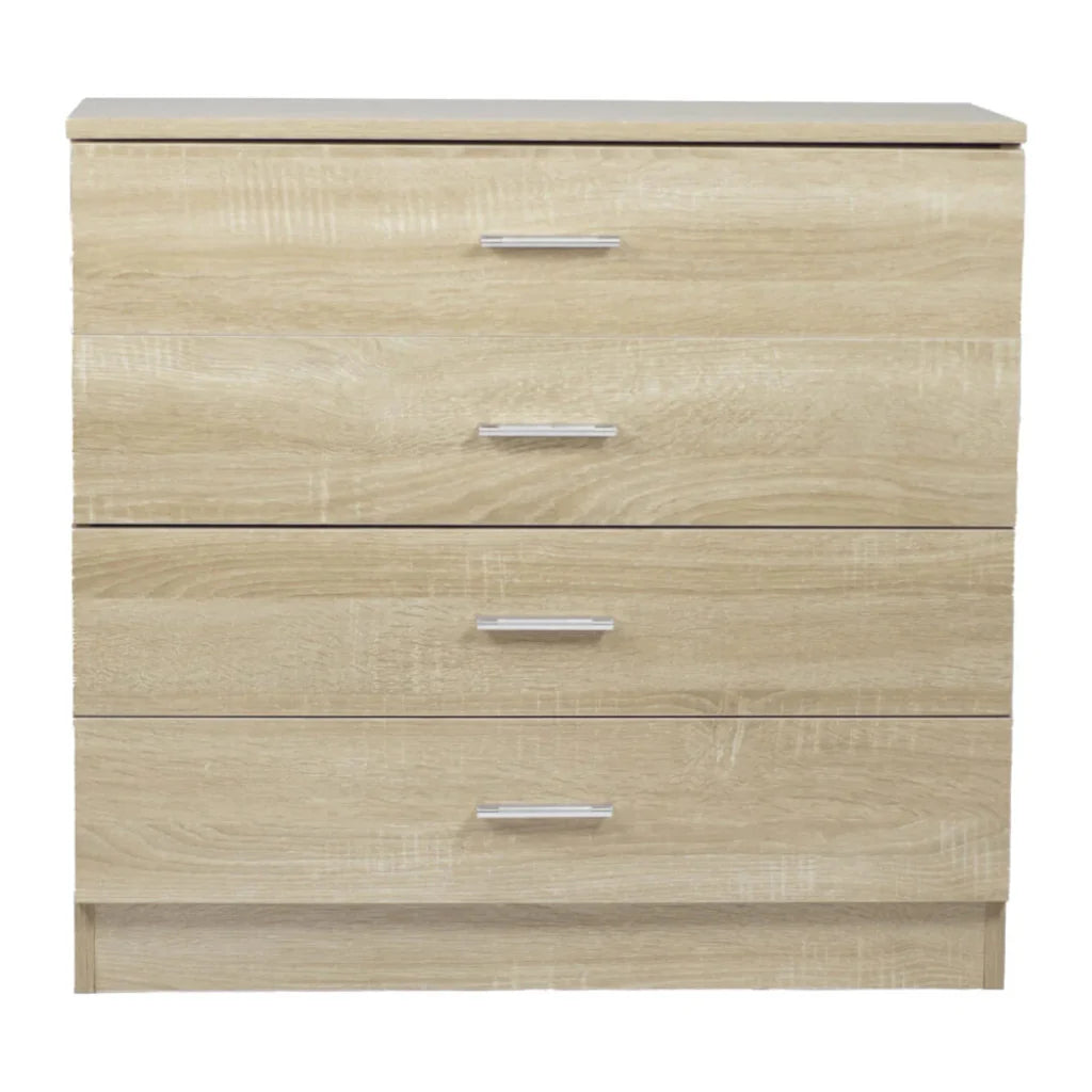 Kenneth Cole Mueble Cuatro Gavetas Color Roble -Kcwd20220512-Oa cajonera 4 gavetas color roble acabado madera y tiradores cromados