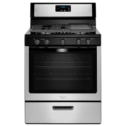 Cocina A Gas Whirlpool - 30 Pulgadas - Cubierta Acero Porcelanizado - 4 Quemadores - Encendido Electrónico Touch