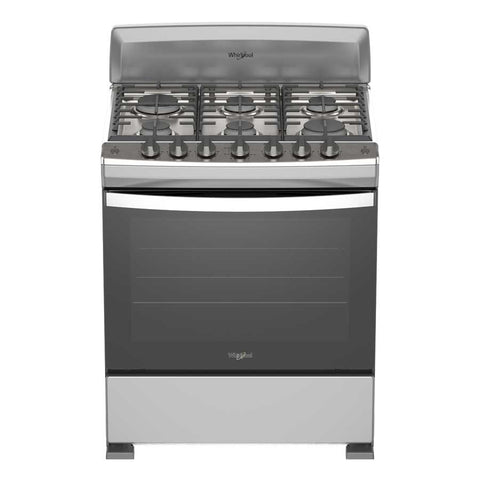 COCINA A GAS WHIRLPOOL 30" 76CM 3 PARRILLAS ACERO INOXIDABLE LWFR3000S