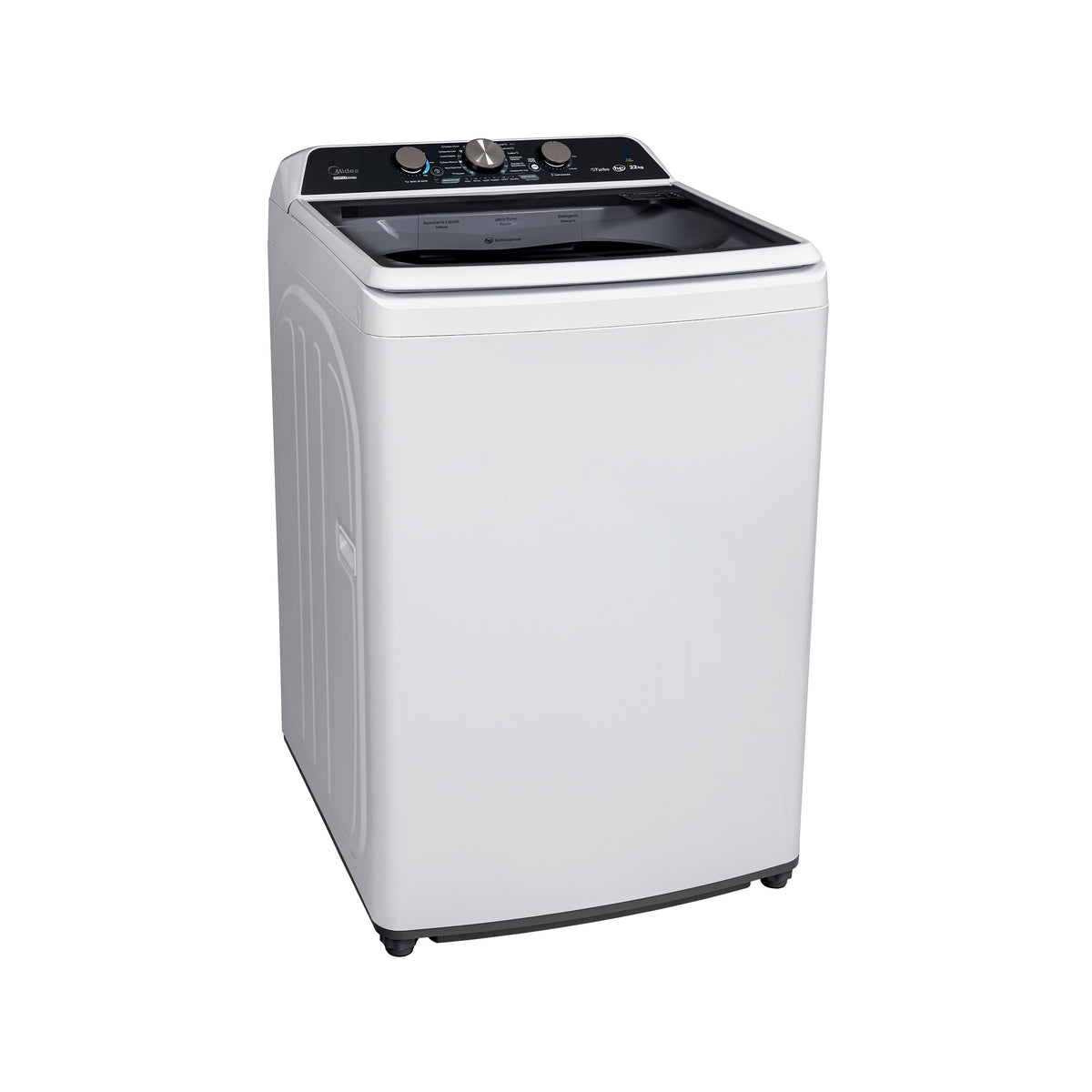 Midea Lavadora Carga superior de 22 kg Blanco MA500W22I/W-CA con agitador y tina de acero inoxidable.
