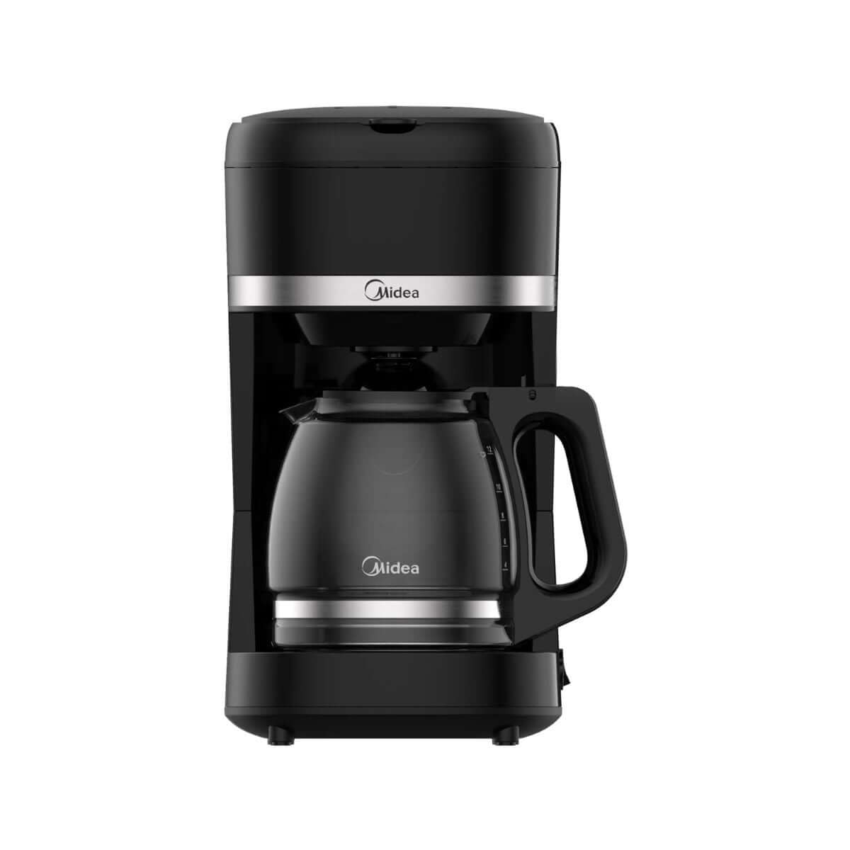 Cafetera eléctrica Midea 10 tazas negra modelo MCD12MWCK con diseño elegante y funcional.