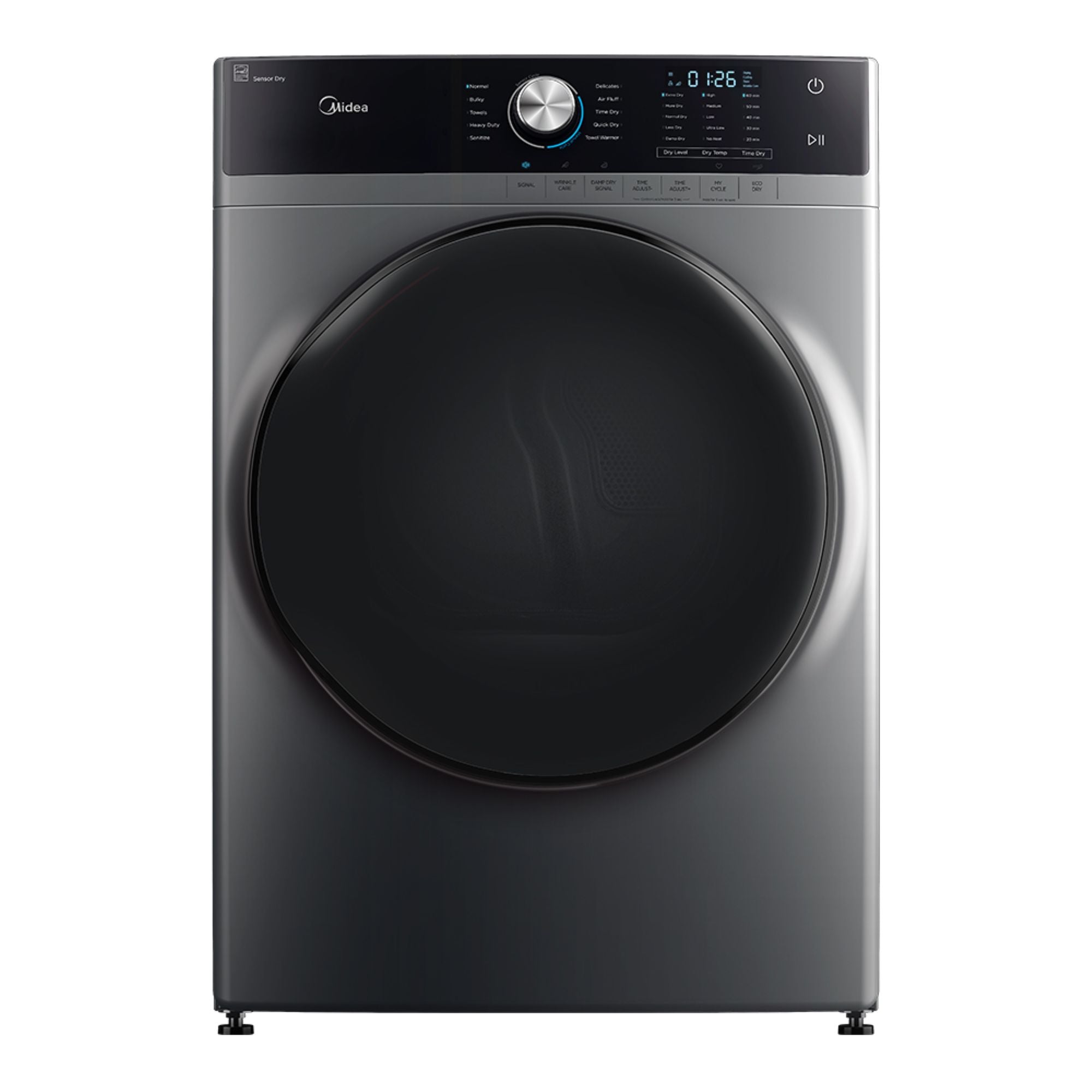Midea lavadora carga frontal 21 kg color silver MH04W45/S-CA con motor Quattro Inverter, tambor acero inoxidable y panel interactivo