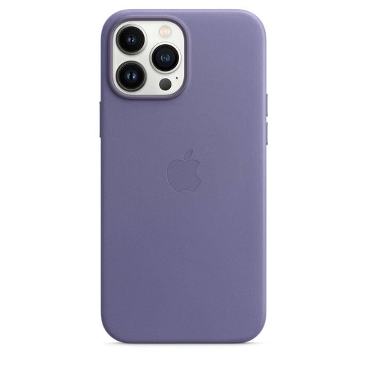 Estuche De Cuero Para Iphone de alta calidad con magsafe morado 13pro