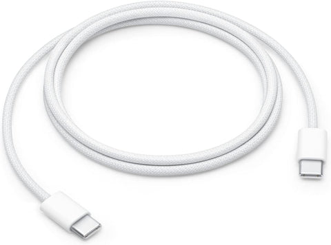 APPLE CABLE 1M USB C A C white USB-C charging cable with connectors on both ends for fast charging and data transfer.