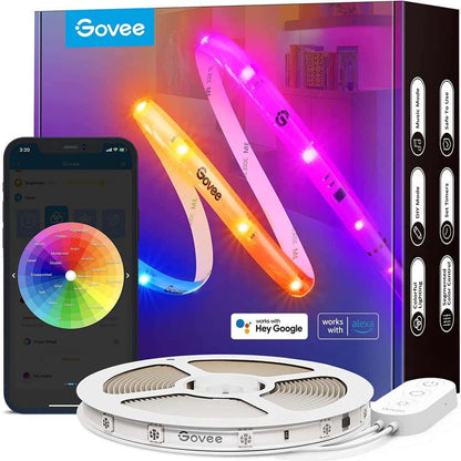 Cable De Luces Govee Led Rgbic Wifi + Bluetooth Led Con Covertor De Proteccion 10Mts H619C1D1-Of-La