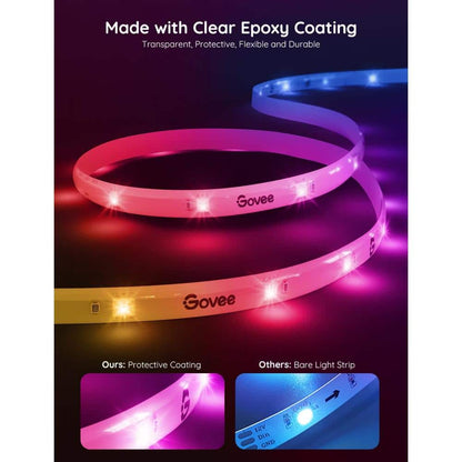 Cable De Luces Govee Led Rgbic Wifi + Bluetooth Led Con Covertor De Proteccion 10Mts H619C1D1-Of-La