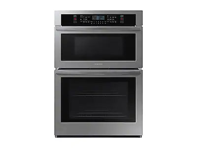 Horno de pared eléctrico inteligente de 30" con microondas en acero inoxidable SAMSUNG 