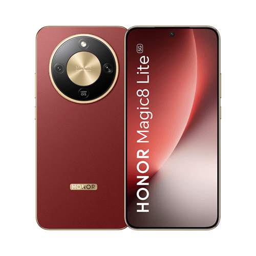 Teléfono Honor Magic 8 Lite 8GB 256GB en color marrón rojizo con pantalla AMOLED de 6.79 pulgadas.