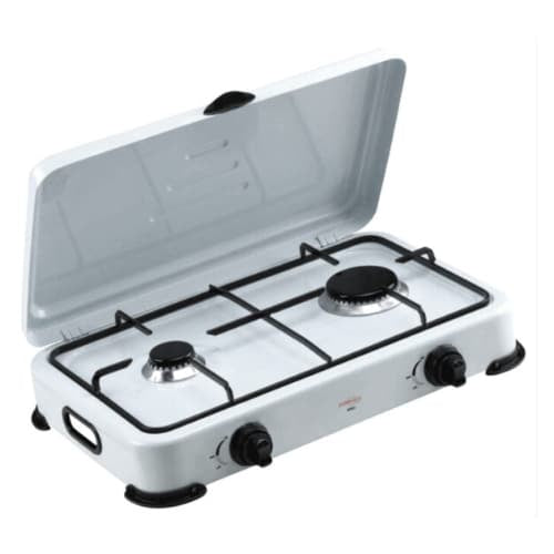 Plantilla Gas Blanca 2 Quemadores C/Tapa Premium Pps25