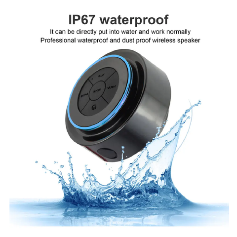 Parlante contra agua para la ducha Bluetooth Impermeable con Ventosa IP67 5W resistente al agua salpicando