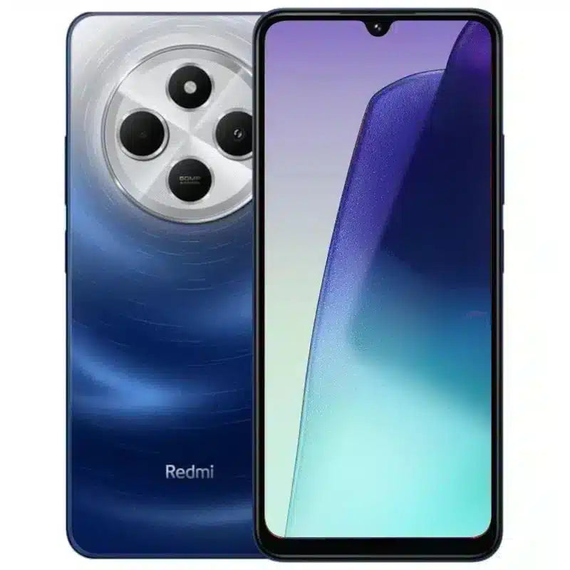 Celular  Xiaomi  Redmi 14C /  128Gb  4+4 Gb smartphone azul mostrando pantalla 6.88" y cámara trasera circular, batería de larga duración