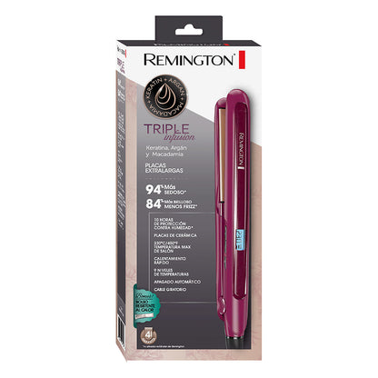 Alisadora Remington Triple Infusion De Keratina Argan Y Macadamia S7740 (110) F