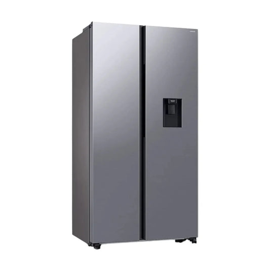 Refrigerador SAMSUNG  20 pies Side by side con dispensador plateada
