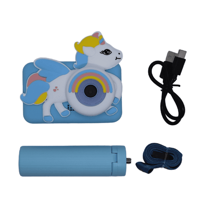 Cámara Con Pantalla De 2,0 Pulgadas Para Niños, Videocámara De 1080P Con Estuche De Dibujos Animados, Tarjeta Sd Y Tripode.