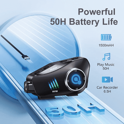 Auriculares de casco para motocicleta con cámara Q28 HD, gran angular 120° 32GB