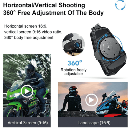 Auriculares de casco para motocicleta con cámara Q28 HD, gran angular 120° 32GB