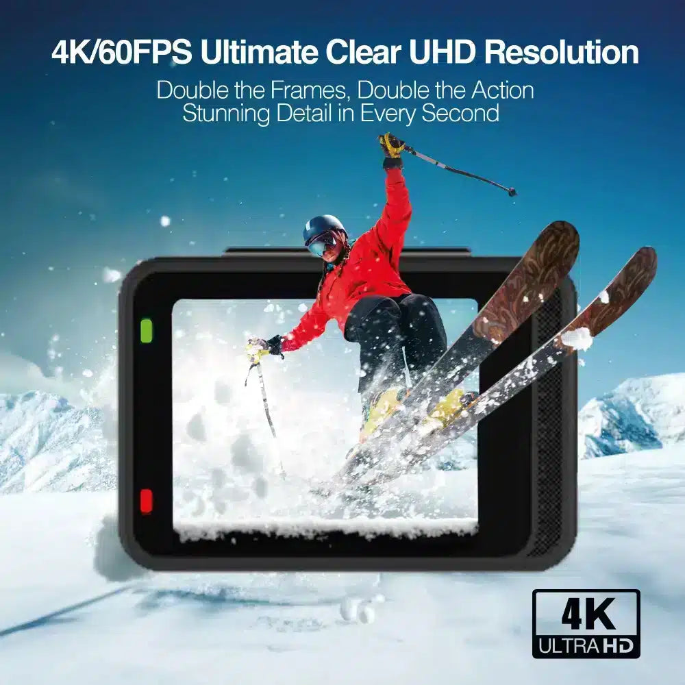 Cámara De Acción Epic 90 4K/60Fps Uhd - Sumergible (21 M), Pantalla Táctil, Eis De 6 Ejes, Pantallas Duales