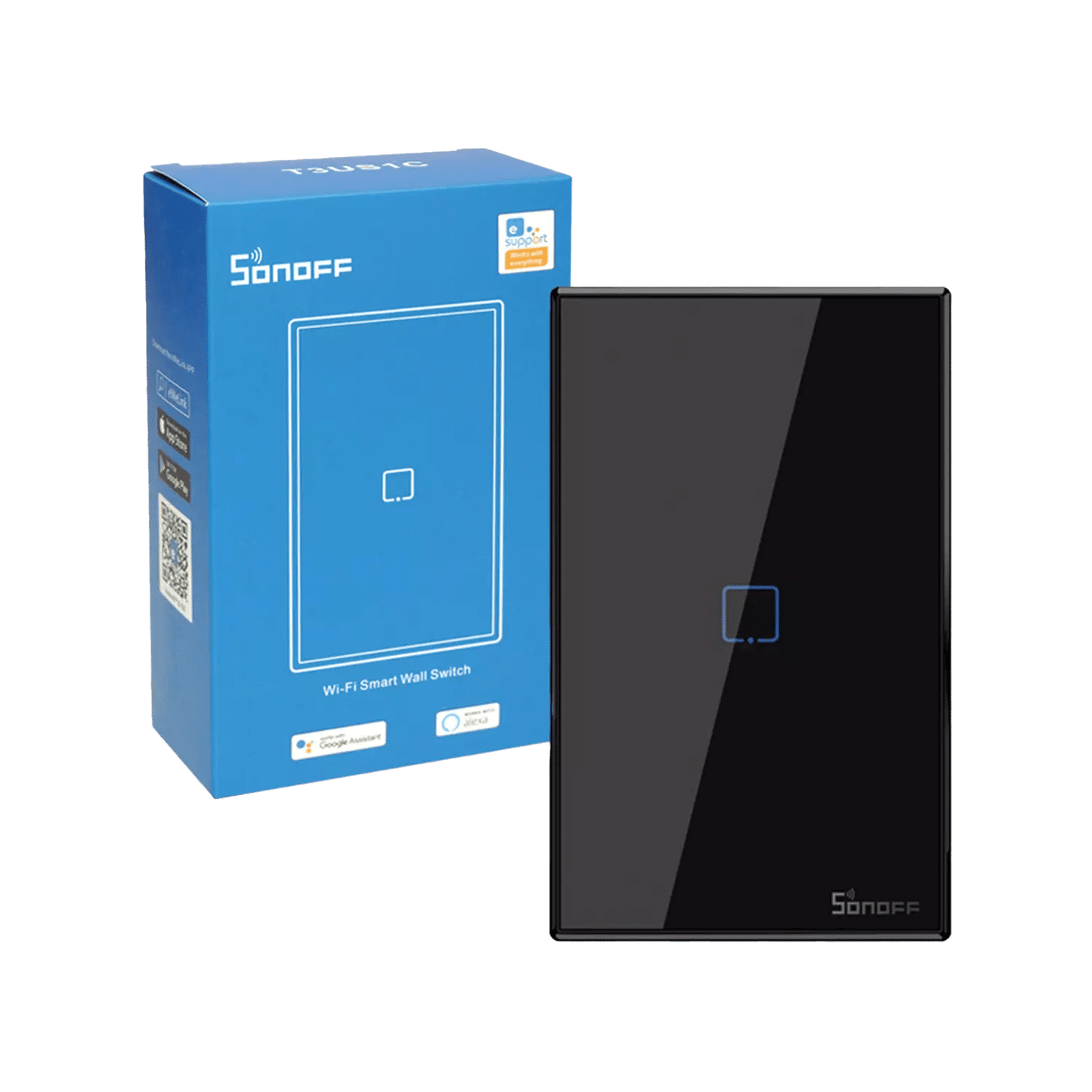 Interruptor Inteligente Sonoff Wi-Fi Rf Tx 1 Botón Negro