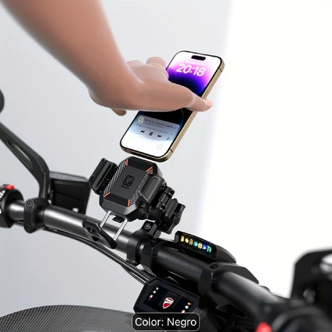 Soporte para Teléfono de Motocicleta KEWIG, Bloqueo y Liberación Rápidos, para Ciclismo, sosteniendo un smartphone en manillar de motocicleta.