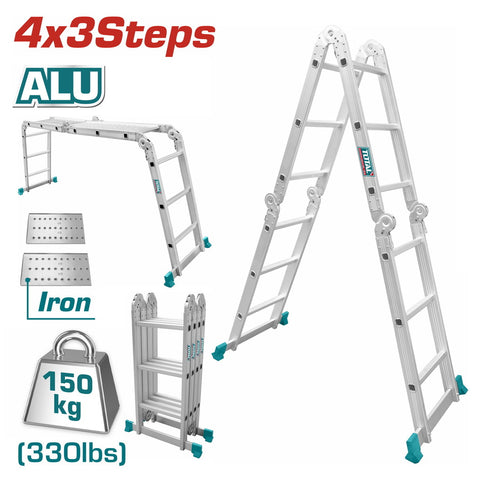 ESCALERA ALUMINIO TOTAL MULTIUSO 4X3, 2 PLATAFORMAS THLAD04431