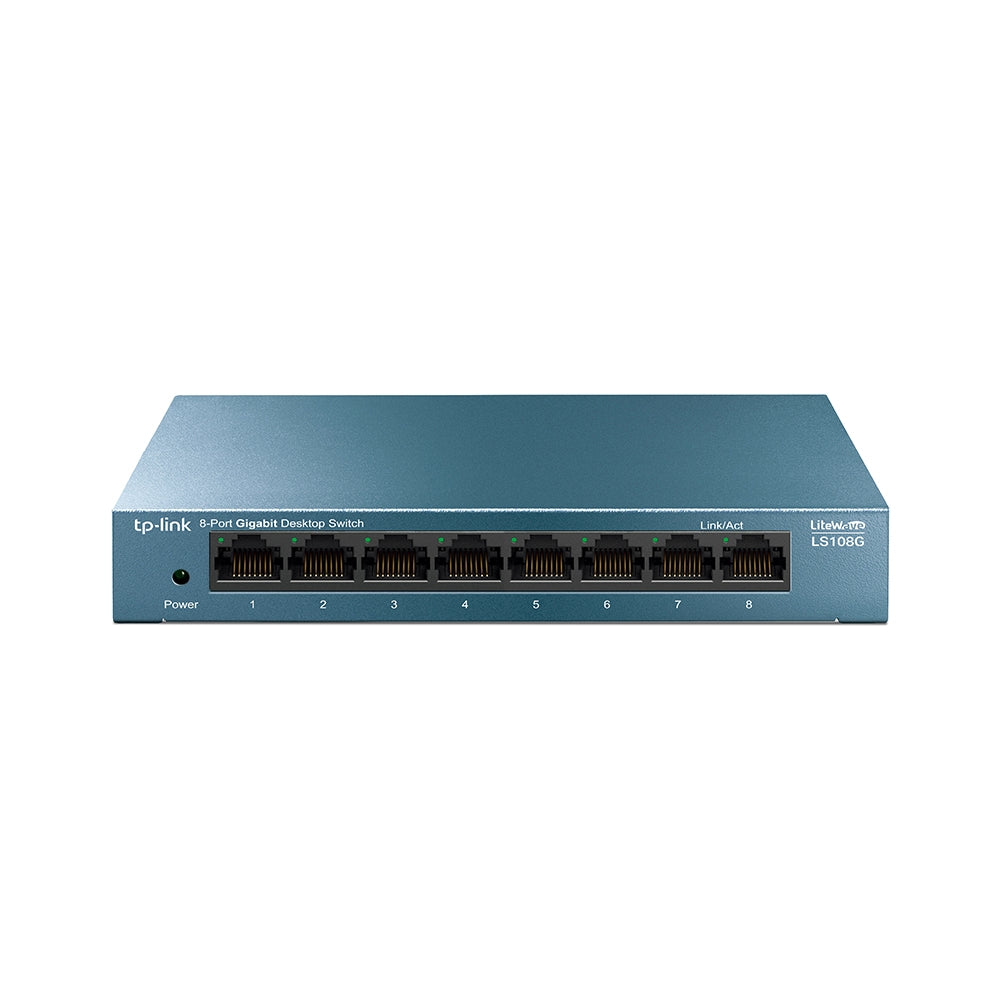 TP-link LiteWave 8-Port Gigabit Desktop Switch -LS1008G compact metal desktop switch with eight RJ45 gigabit ports