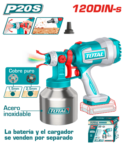 He/pistola alta total 20v s/bat frasco acero tsgli20041