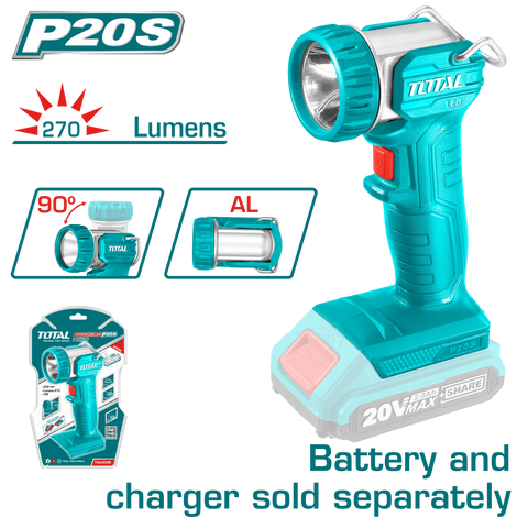 HE/LINTERNA TOTAL 20V 270LUM S/BAT TWLI2038 TWLI2058
