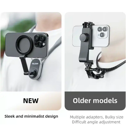 Soporte magnético para teléfono móvil de cuello TELESIN, collar de grabación selfie, soporte de montaje para teléfono