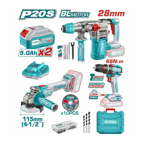 HE/COMBO TOTAL 20V 3PC TALAD+ROTOM+ESMERILAD UTOSLI241183