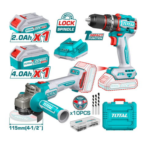 HE/COMBO TOTAL 20V 2PC TALAD+ESMERILA 41/2 UTCKLI20273 UTCKLI2027