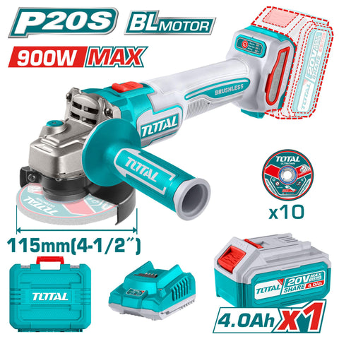 HE/ESMERILADORA ANGULAR TOTAL 41/2 20V 1BAT 4AH UTAGLI271531 1000